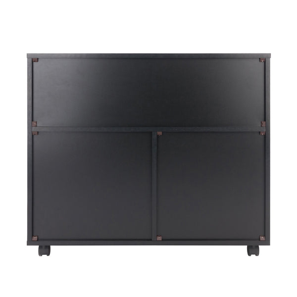 Winsome Wood Halifax 3-section Mobile Storage Cabinet With 5 Easy-glide Drawers For Organizing Your Space Black Composite Wood 20633-winsome-wood