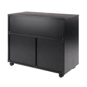 Winsome Wood Halifax 3-section Mobile Storage Cabinet With 5 Easy-glide Drawers For Organizing Your Space Black Composite Wood 20633-winsome-wood