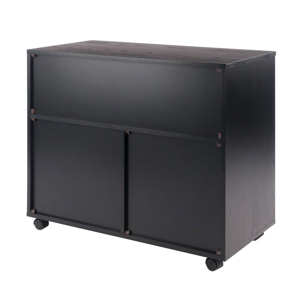 Winsome Wood Halifax 3-section Mobile Storage Cabinet With 5 Easy-glide Drawers For Organizing Your Space Black Composite Wood 20633-winsome-wood