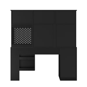 English Elm L Shaped Desk With Built-In Charger, Modern Corner Workstation, Storage, And Bookshelf For Home Office W1321S00028
