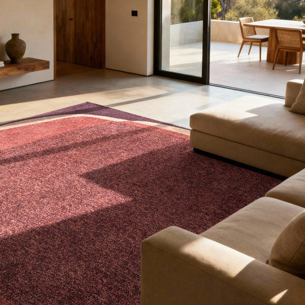Louis de Poortere Craft Collection Marble Area Rug Artisan Textured Contemporary Living Room Accent Rosewood 5'7 x 7'10 120067