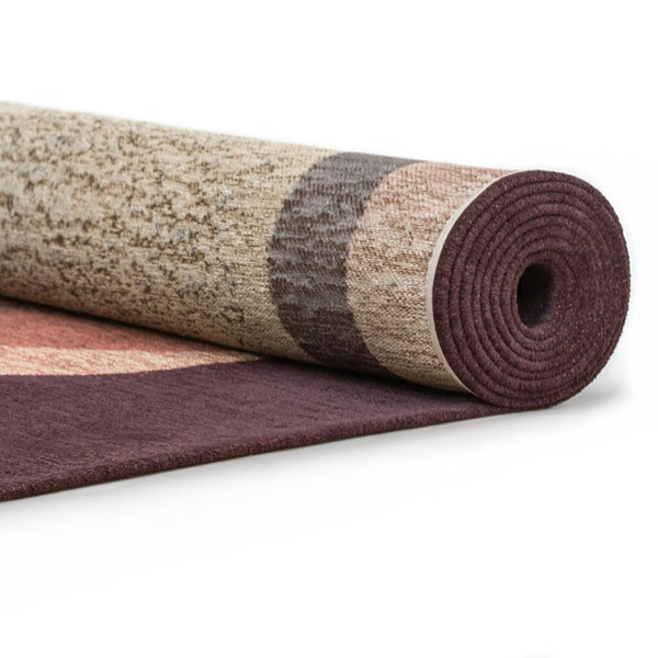 Louis de Poortere Craft Collection Marble Area Rug Artisan Textured Contemporary Living Room Accent Rosewood 5'7 x 7'10 120067