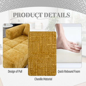 English Elm United Modern Chenille 98.42-Inch Modular L-Shaped Sectional Sofa With Chaise & Side Pockets W1568S00147-GIGA