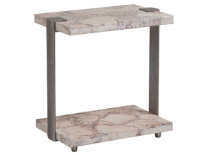 Lexington Artistica Home Corrina Spot Table - Hand-forged Iron Base With Unique Fossilized Coral Top For Stunning Decor Natural Iron Wood 2066-955
