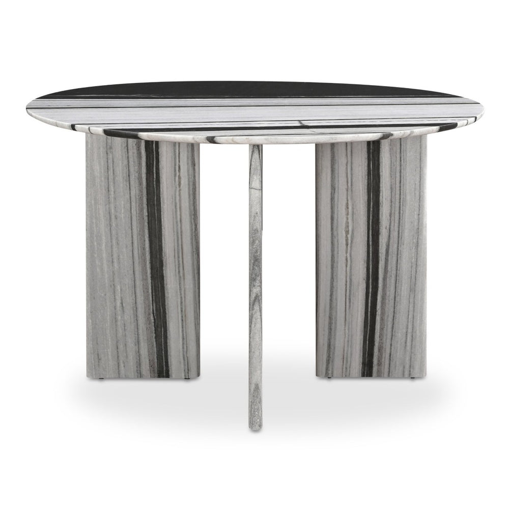 English Elm Celia Round Marble Dining Table with Bold Veining for Elegant Rooms B2769S00005