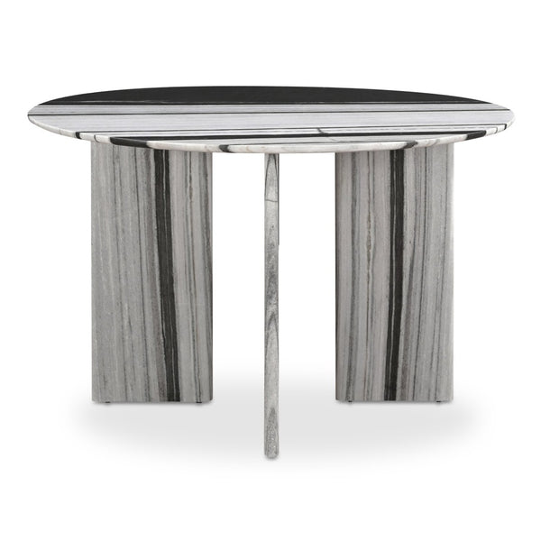 English Elm Celia Round Marble Dining Table with Bold Veining for Elegant Rooms B2769S00005