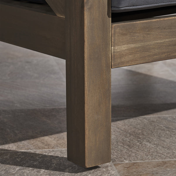 English Elm Christopher Knight Home® - Brava Club Chair - Stylish Acacia Wood Frame With Water-Resistant Cushions For Indoor & Outdoor Use 65545.00DGRY