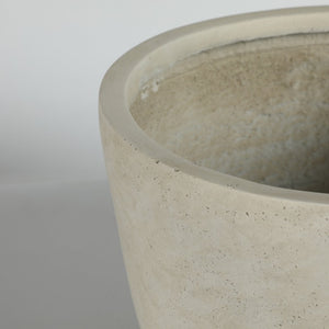English Elm Round Handcrafted Concrete Planter Set Textured Matte Finish Patio Entryway Garden W347P449342