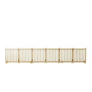 English Elm (6 Panel) Freestanding Wood Pet Gate Accordion Folding Indoor Dog Fence 31 Inch W2641P336052