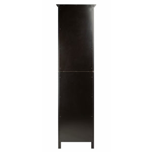 Winsome Wood Burgundy Wine Display Tower - Elegant Black Cabinet With 15 Slots, Glass Door, And Storage Drawer Black Composite Wood ,Glass 20667-winsome-wood