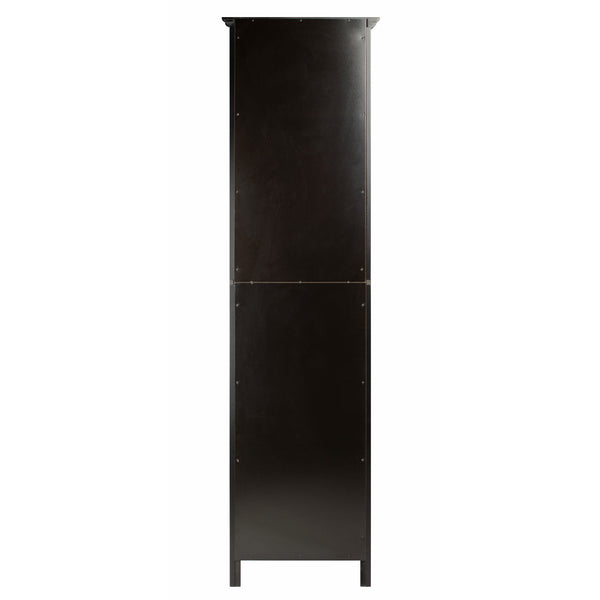Winsome Wood Burgundy Wine Display Tower - Elegant Black Cabinet With 15 Slots, Glass Door, And Storage Drawer Black Composite Wood ,Glass 20667-winsome-wood