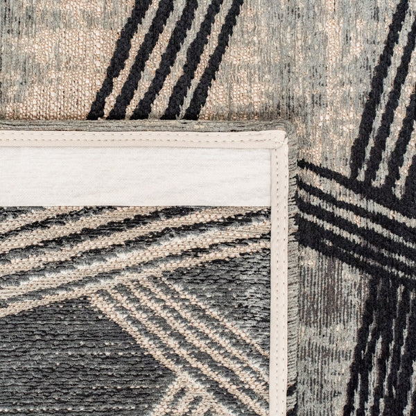 Louis de Poortere Meditation Collection Kanji Calligraphy Inspired Plush Area Rug for Serene Living Spaces Dark Street 9'2 x 12'10 119987