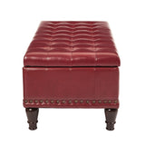 OSP Home Furnishings Caldwell storage ottoman Crimson Red