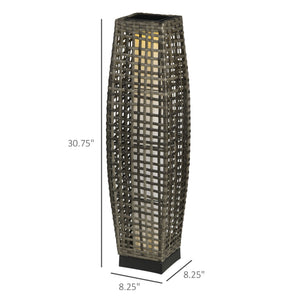 English Elm Outsunny 77" Solar Lamp Post Light with PIR Motion Sensor, Vintage Aluminum Outdoor Pathway Lamp Grey W2225P200812