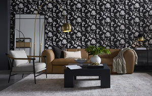 Sunpan Vern Floor Lamp – Stylish Arc Design with Unique Marble Base for Chic Living and Work Spaces Brass