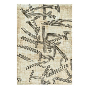 Louis de Poortere Meditation Collection Kanji Calligraphy Inspired Plush Area Rug for Serene Living Spaces Slate 7'10 x 11'2 119994