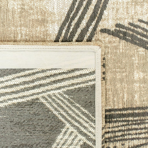 Louis de Poortere Meditation Collection Kanji Calligraphy Inspired Plush Area Rug for Serene Living Spaces Slate 7'10 x 11'2 119994