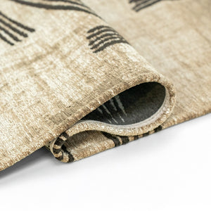 Louis de Poortere Meditation Collection Kanji Calligraphy Inspired Plush Area Rug for Serene Living Spaces Slate 7'10 x 11'2 119994