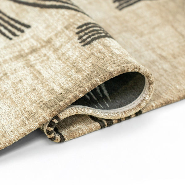 Louis de Poortere Meditation Collection Kanji Calligraphy Inspired Plush Area Rug for Serene Living Spaces Slate 7'10 x 11'2 119994