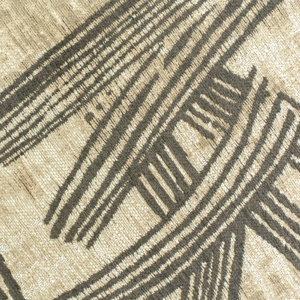 Louis de Poortere Meditation Collection Kanji Calligraphy Inspired Plush Area Rug for Serene Living Spaces Slate 7'10 x 11'2 119994