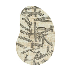 Louis de Poortere Meditation Collection Kanji Calligraphy Inspired Plush Area Rug for Serene Living Spaces Slate 7'9 x 11'2 120017