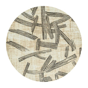 Louis de Poortere Meditation Collection Kanji Calligraphy Inspired Plush Area Rug for Serene Living Spaces Slate 7'10 x 7'10 119997