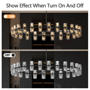 English Elm (L005030-D48-P48B/W1340P310779)48" Modern Luxury Crystal Chandelier For Dining & Living Room - Bulbs Included! W1340P310779