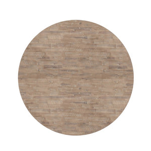 Alpine Furniture Newberry Round Dining Table With Sustainable Acacia Wood, Distressed Farmhouse Charm, Seats Four Weathered Natural 2068-05
