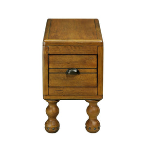 English Elm Solid Wood End Table - Vintage-Style Narrow Nightstand With Drawer For Small Spaces, Easy Assembly! W1202P176736-GIGA