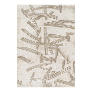 Louis de Poortere Meditation Collection Kanji Calligraphy Inspired Plush Area Rug for Serene Living Spaces Dune 7'10 x 11'2 120002