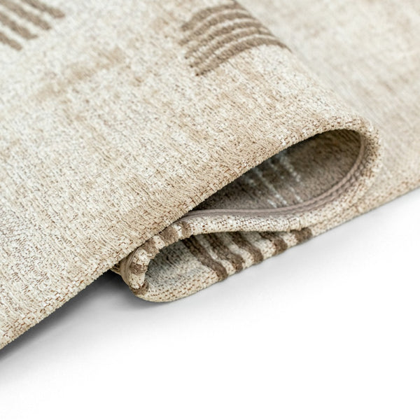 Louis de Poortere Meditation Collection Kanji Calligraphy Inspired Plush Area Rug for Serene Living Spaces Dune 7'10 x 11'2 120002