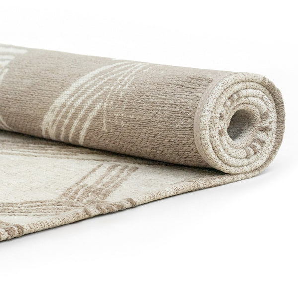 Louis de Poortere Meditation Collection Kanji Calligraphy Inspired Plush Area Rug for Serene Living Spaces Dune 7'10 x 11'2 120002