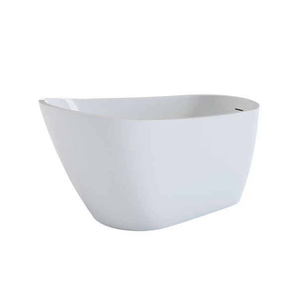 English Elm 55" Acrylic Freestanding Soaking Tub Glossy White Spa Style Deep Basin Bath W1920P386218
