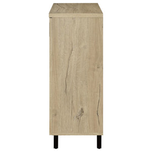 English Elm Clackamas Engineered Wood Shoe Cabinet with Hairpin Legs and Matte Gold Hardware White Oak B062P440406