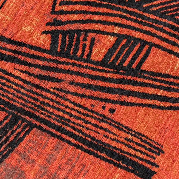 Louis de Poortere Meditation Collection Kanji Calligraphy Inspired Plush Area Rug for Serene Living Spaces Ginger Chocolat 4'7 x 6'7 120007
