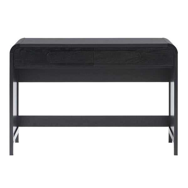 English Elm Walker Edison - Modern Curved Waterfall Desk with Drawers and Rounded Edge Design, Durable MDF Surface, Stylish Statement Pulls Black 49 L x 24 W x 6.63 H B185P200189