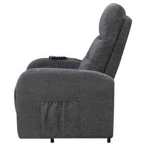 English Elm Lyle Charcoal Power Lift Massage Chair with Heat, USB Remote, Gel Memory Foam & Dual Storage Pockets B062P333409