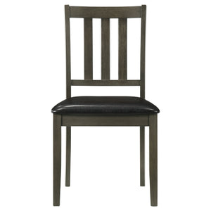 English Elm Rowland 5-Piece Dining Set with Honey Wood Table and Slat-Back Chairs, Black Leatherette Cushions Crafted for Casual Elegance Charcoal B062P353276