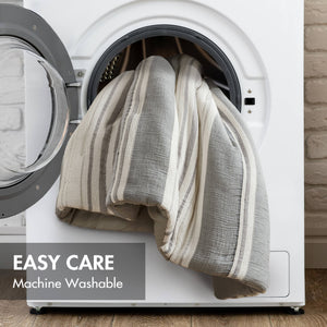 English Elm 3PCS Waffle Washed Comforter Set Full/Queen with Breathable 100% Cotton Face and Plush 270G Fill Grey 23.03 L x 21.46 W x 12.6 H B035P341114