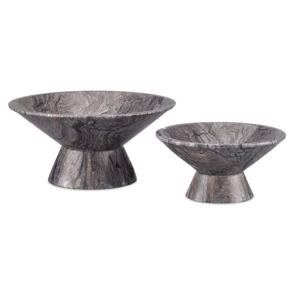 Lubo Breccia Marble Bowl - Elegant Swirling Design Perfect for Decor or Fruit Display in Style