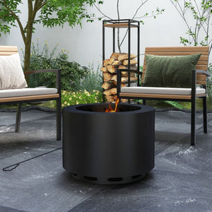 English Elm Outsunny 19 Inch Stainless Steel Wood Burning Fire Pit with Secondary Combustion Design W2225P174296