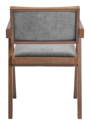 Zuo Modern Delhi Dining Chair Set Of 2 - Stylish Gray Fabric & Walnut Frame For Modern Dining Elegance Gray 100% Polyester,Rubberwood 110396-zuo-modern