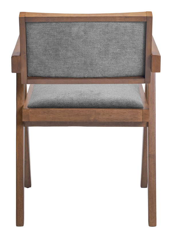 Zuo Modern Delhi Dining Chair Set Of 2 - Stylish Gray Fabric & Walnut Frame For Modern Dining Elegance Gray 100% Polyester,Rubberwood 110396-zuo-modern
