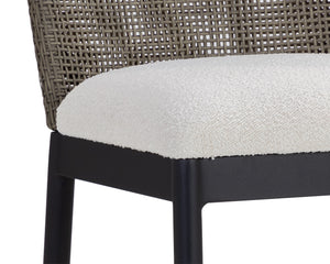 Sunpan Calandri Counter Stool - Stylish Outdoor Seating with Comfort, Durable Fabric & Chic Wicker Design Black / Louis Cream