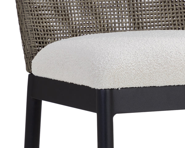 Sunpan Calandri Counter Stool - Stylish Outdoor Seating with Comfort, Durable Fabric & Chic Wicker Design Black / Louis Cream