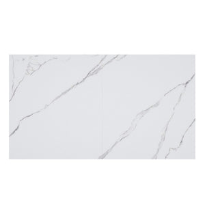 Worldwide Home Furnishings Julius Expandable Dining Set - Stylish 7-piece Table & Chairs, Durable Sintered Stone & Plush Upholstery White Table,Charcoal Chair Sintered Stone,Metal,Fabric 207-111wt_271ch