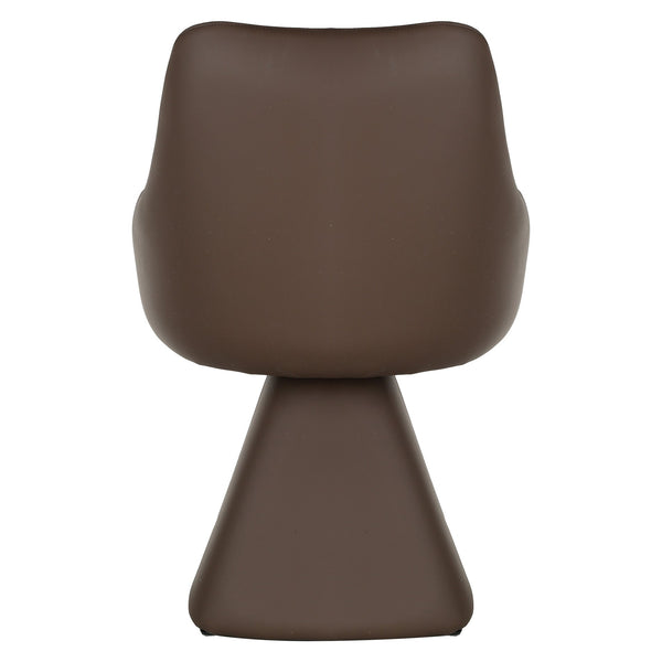 Worldwide Home Furnishings Godiva Elegant 5-piece Dining Set With Multi-toned Faux Stone Pedestal Table And Swivel Chairs Ivory Table,Brown Chair Eng. Wood,Laminated Veneer,Faux Leather 207-142iv_269bwn