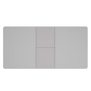 Worldwide Home Furnishings Corvus Modern 7-piece Dining Set With Stylish Grey Gloss Finish And Comfortable Swivel Chairs Warm Grey Table,Light Grey Chair Mdf,Glass,Fabric,Metal 207-159wgy_144lg