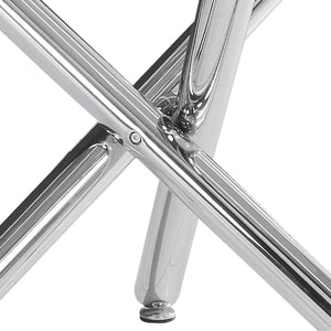 Worldwide Home Furnishings Solara Contemporary 5-piece Dining Set With Clear Glass Top And Stylish Metal Legs For Small Spaces Chrome Table,White Chair Metal,Glass,Faux Leather 207-160_087wt