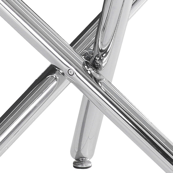 Worldwide Home Furnishings Solara Contemporary 5-piece Dining Set With Glass Top, Chrome Legs & Faux Leather Chairs For Small Spaces Chrome Table,Black Chair Metal,Glass,Faux Leather 207-160/489bk